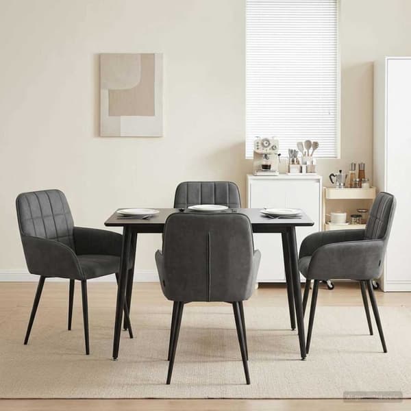 Matstolar 4 pcs Sammet Mörkgrå 57 x 50 x 85 cm