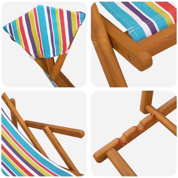 Deck Chair 3 Position Massiv Eukalyptus Trä Flerfärgsdesign