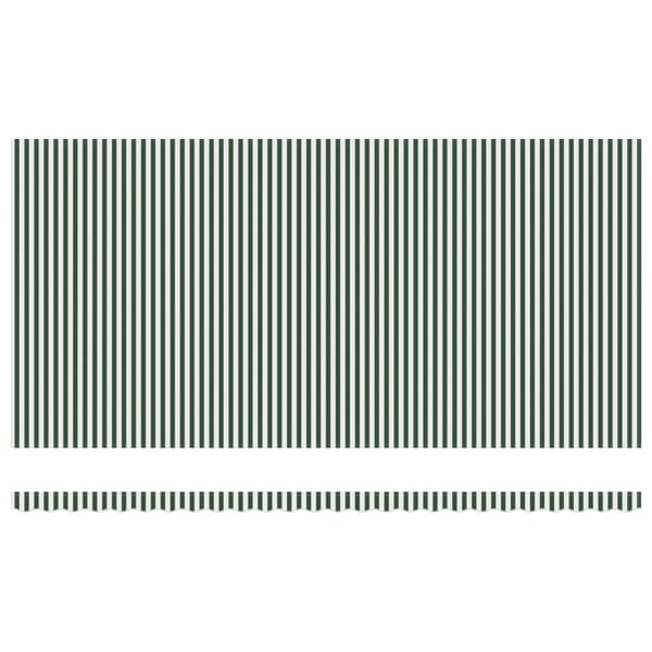 Markis tyg Grön och Vit 600 × 300 cm Polyester