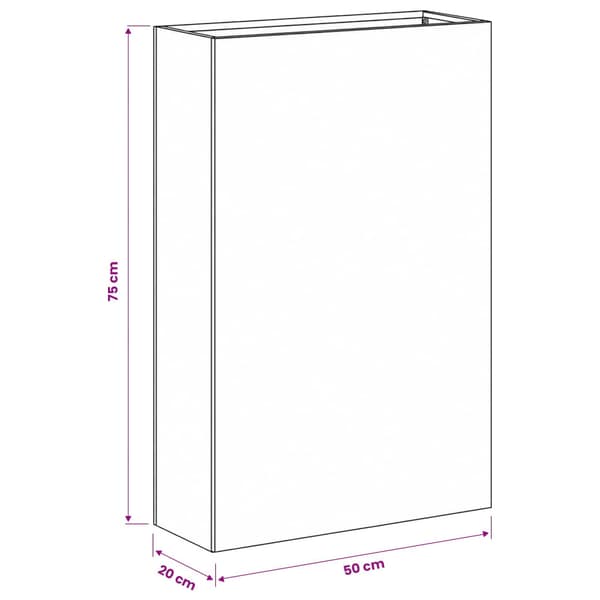 Trädgårdsplanterare 2 st Antracit 50 x 20 x 75 cm