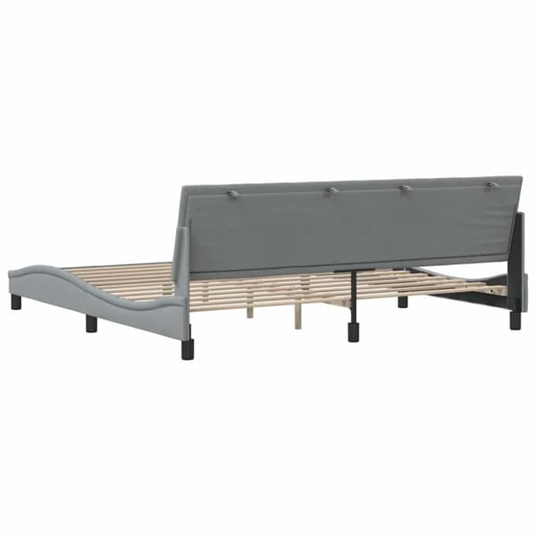 Bed Frame without Mattress "Hanko" Light Grey 200x200 cm Fabric