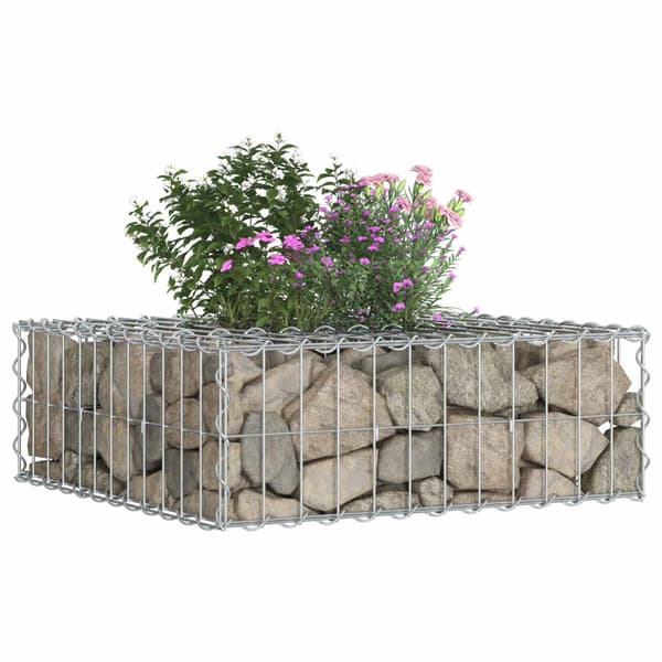 Gabion upphöjd säng Silver
