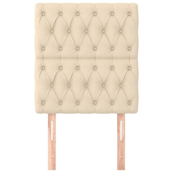Sänggavel creme 80x7x118/128 cm tyg