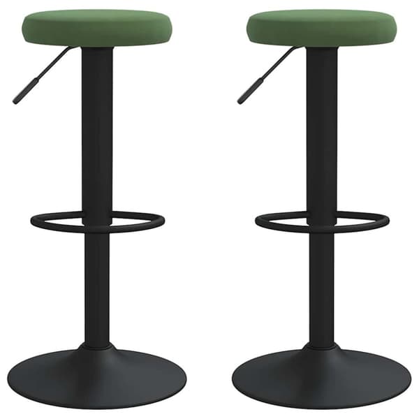 Barstolar 2 st mörkgrön sammet