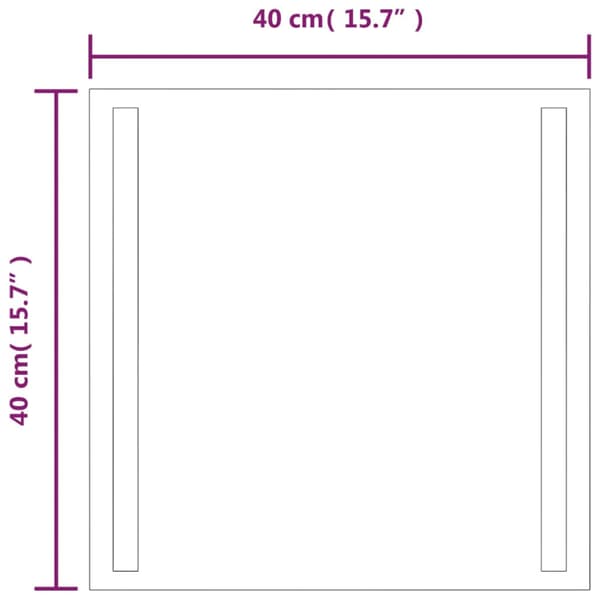 Badrumsspegel LED 40x40 cm