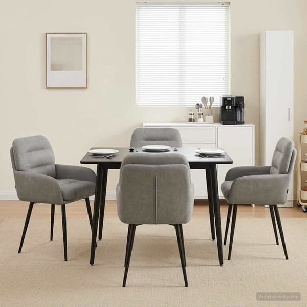 Matstolar 4 pcs Sammet Ljusgrå 59 x 59,5 x 90 cm