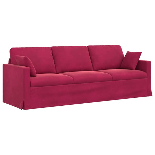 Soffa Vinröd 228 x 78 x 80 cm Sammet