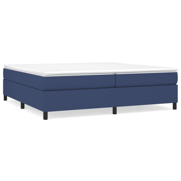 Boxspring-sängram blå 200x200 cm tyg