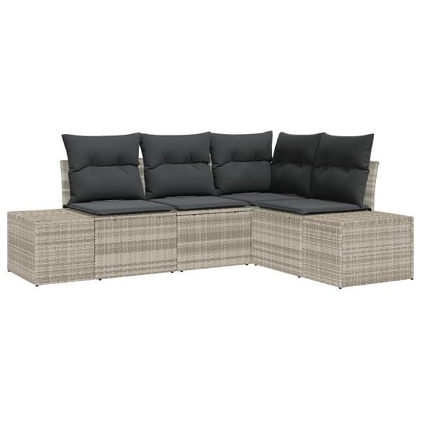 Trädgårdsoffset 4 pcs Ljusgrå konstrotting