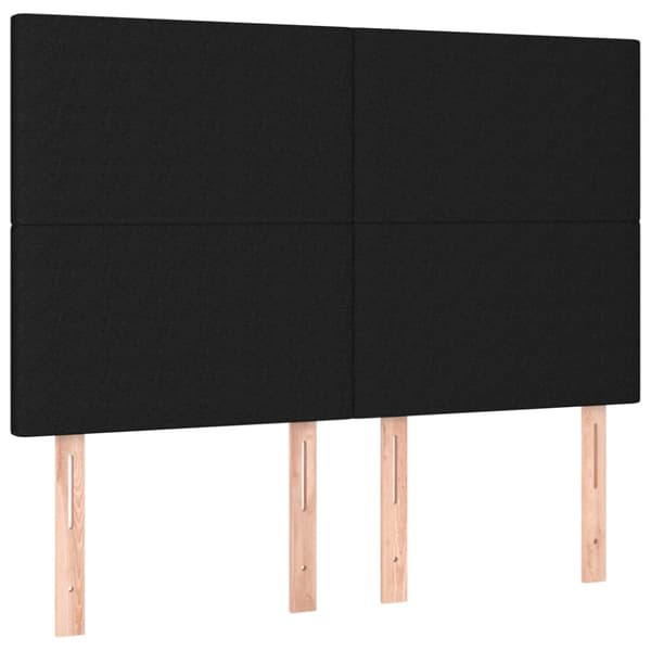 Ramsäng med madrass svart 140x200 cm tyg