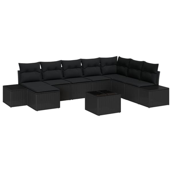 Trädgårdsoffset med kudde 9 pcs konstrotting