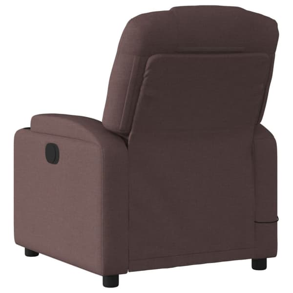 Massagefåtölj mörkbrun tyg