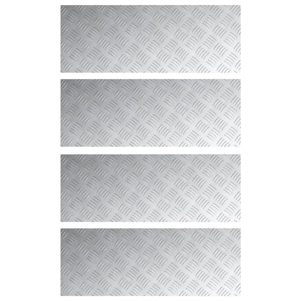 Trappsteg Rektangulär 4 pcs Silver 80 x 30 cm Aluminium