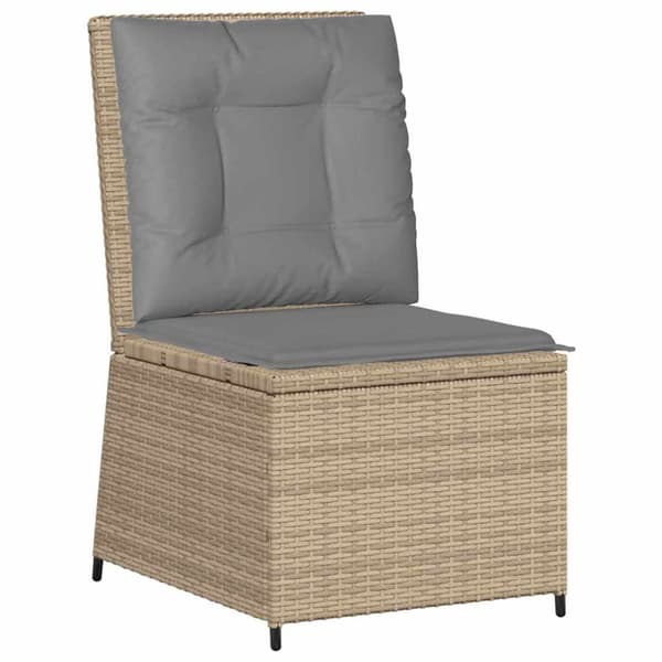 Trädgårdsoffa med kudde Beige och Grå konstrotting