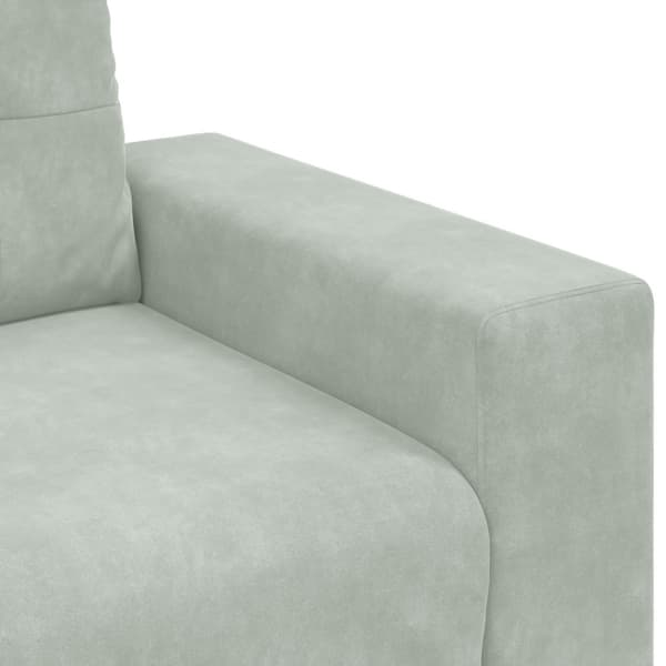 Soffset 3 pcs Ljusgrå 221 x 80 x 80 cm Sammet