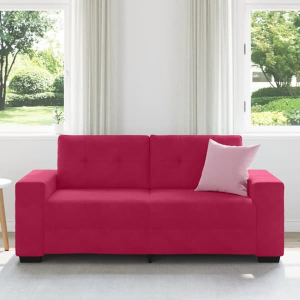 Tvåsitssoffa vinröd 180x77x82 cm sammet