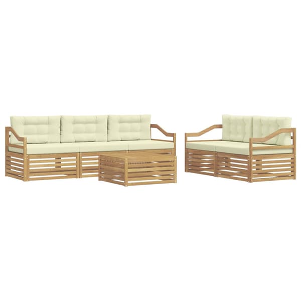 Utomhussoffset 6 pcs Vit och grädde