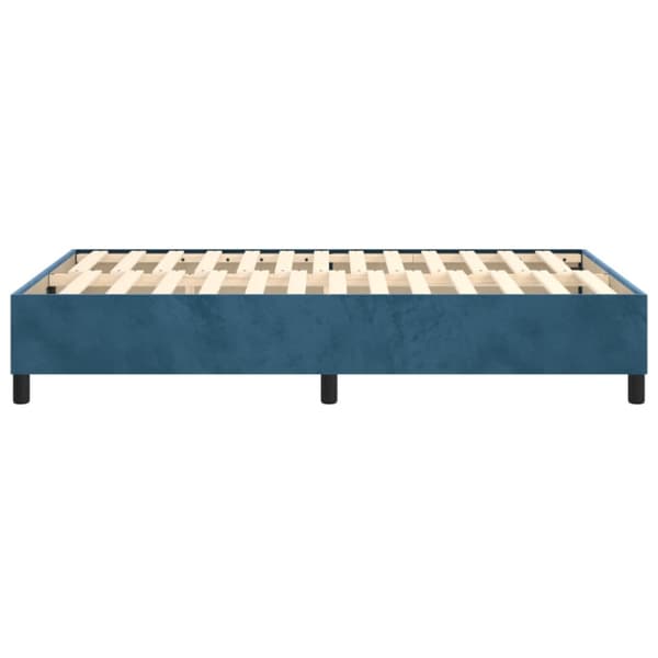Boxspring-sängram mörkblå 120x200 cm sammet