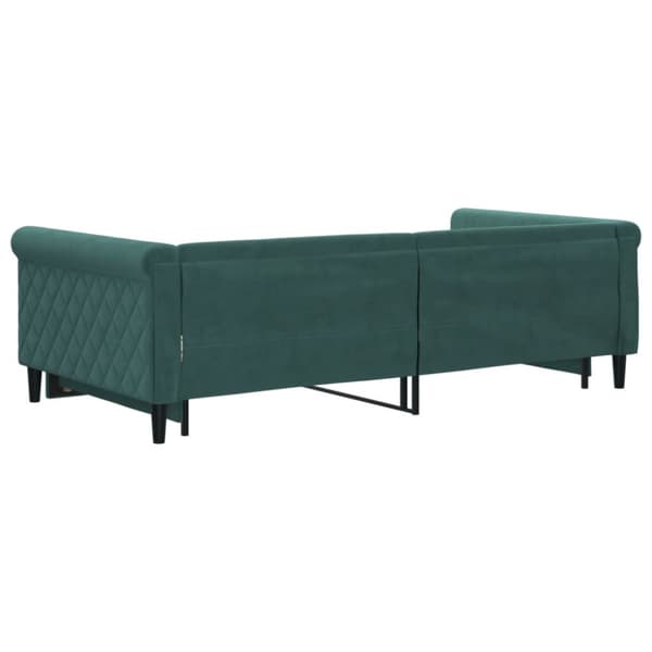 Dagbädd utdragbar mörkgrön 100x200 cm sammet