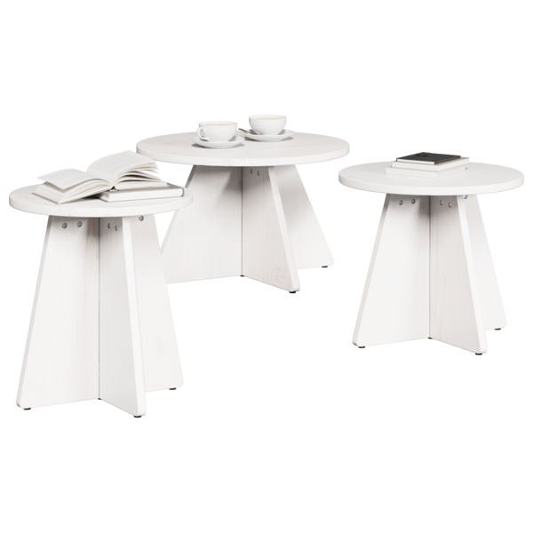 Kaffeebord 3 pcs Vit