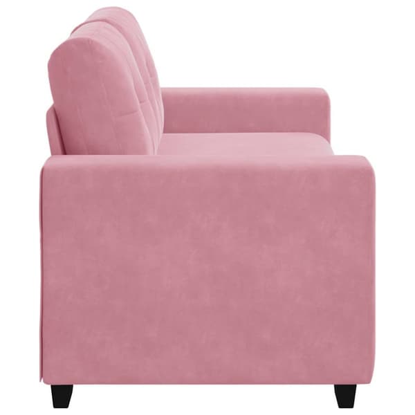 Tvåsitssoffa rosa 180x77x82 cm sammet