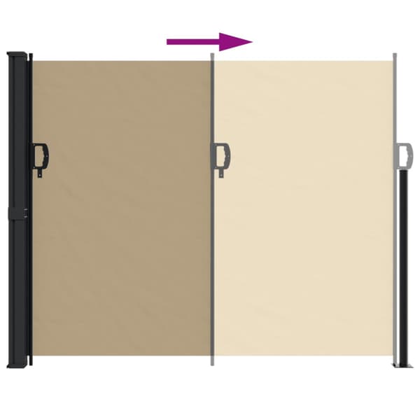 Indragbar sidomarkis beige 160x500 cm