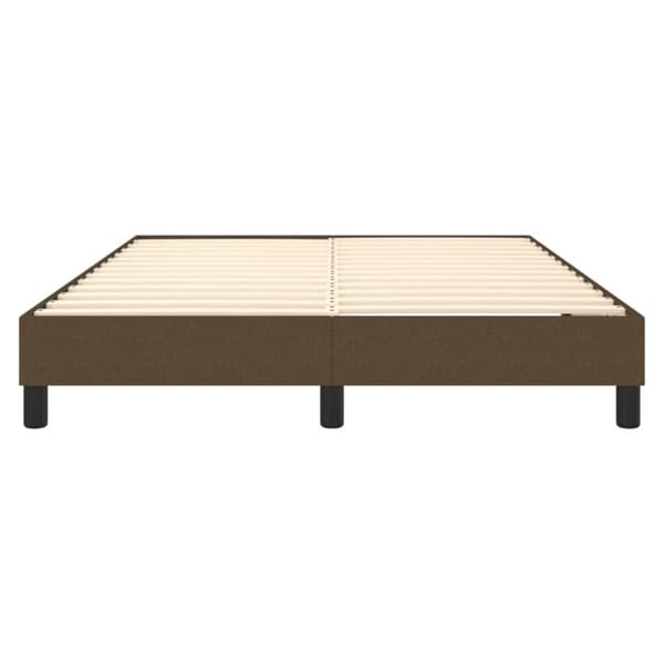 Boxspring-sängram mörkbrun 140x190 cm tyg