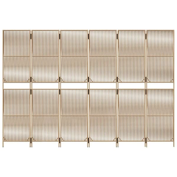 Rumsavdelare 6 paneler beige konstrottning