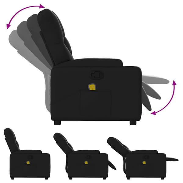 Massagefåtölj svart konstläder