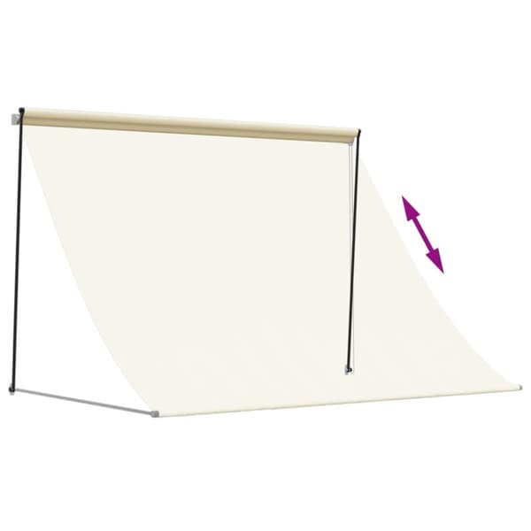 Infällbar markis gräddvit 200x150 cm tyg och stål