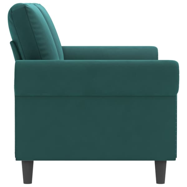 Soffa 2-sits mörkgrön 140 cm sammet