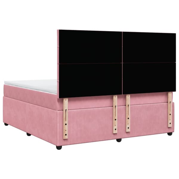 Ramsäng med madrass rosa 180x200 cm sammet