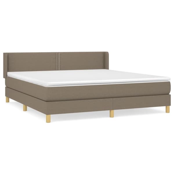 Ramsäng med madrass taupe 180x200 cm tyg
