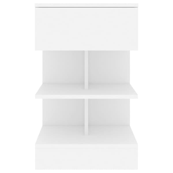 Sängbord vit 40x35x65 cm konstruerat trä