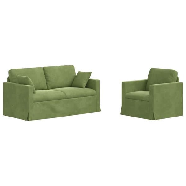 Soffset 2 pcs Ljusgrön 158 x 78 x 80 cm Sammet