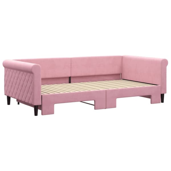 Dagbädd utdragbar rosa 100x200 cm sammet