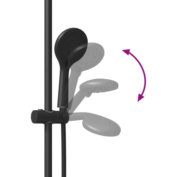 Duschsystemset Svart 71 cm Rostfritt stål