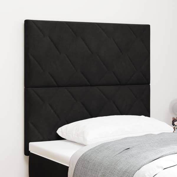 Huvudgavel Svart 100 cm Sammet