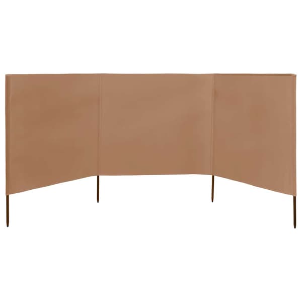 Vindskydd 3 paneler tyg 400x80 cm taupe