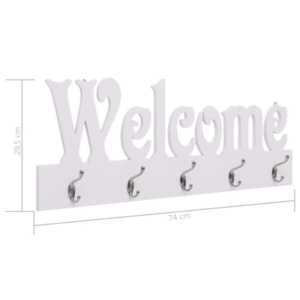 Väggkrokar WELCOME vit 74x29,5 cm