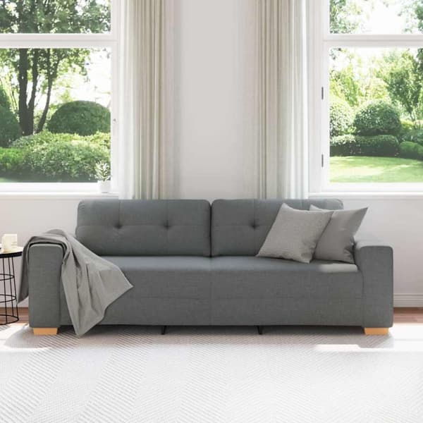 3-sitssoffa mörkgrå 220x78x80 cm tyg