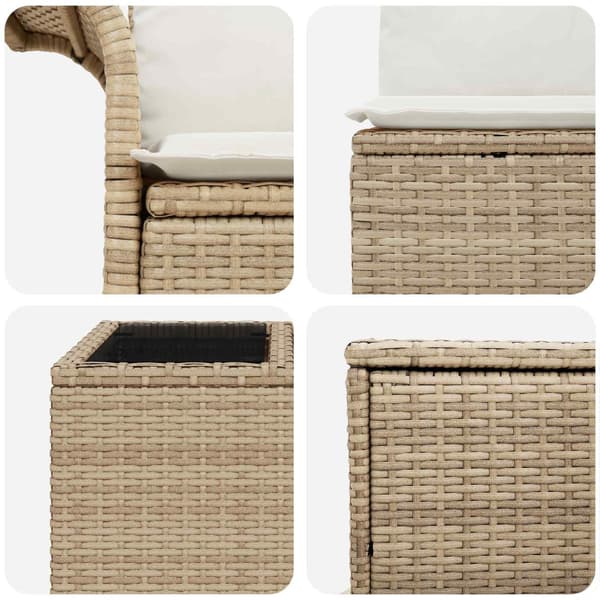 Soffset 6 st 4-Antal sittplatser Beige och krämvit
