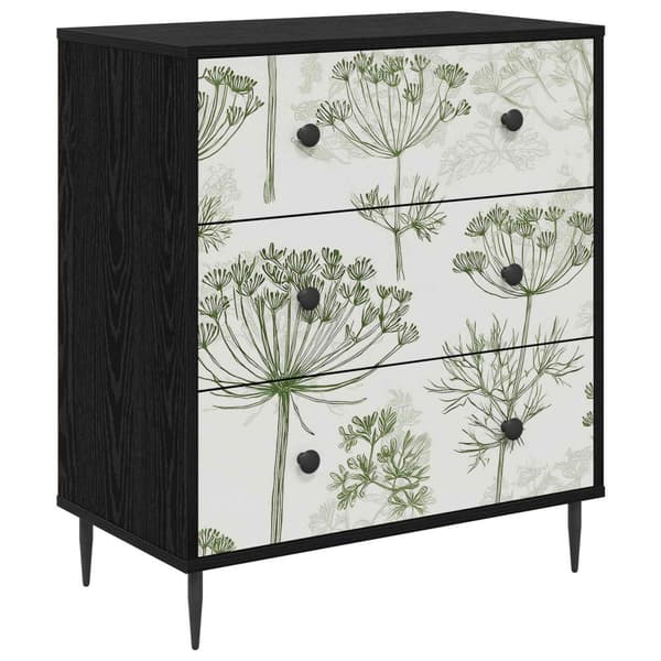 Kommode GOTHA Grön trädtryck 66 x 36,5 x 76 cm Konstruerat trä