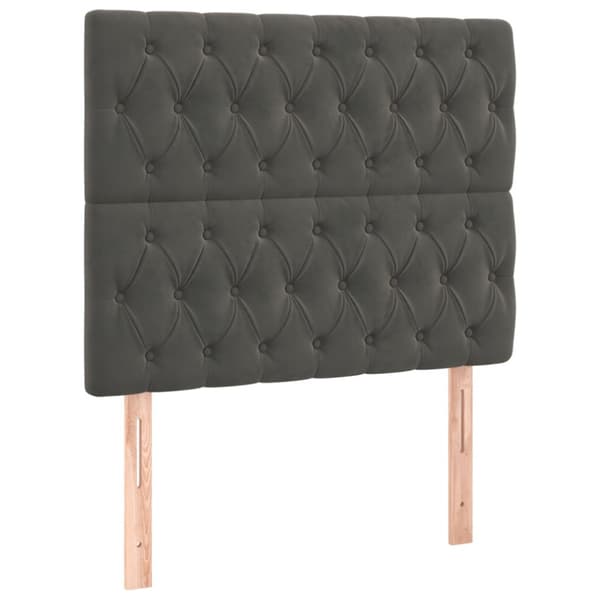 Ramsäng med madrass mörkgrå 90x200 cm sammet