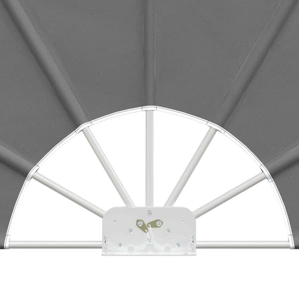Balkongskärm Ø 320 cm Polyester Ljusgrå