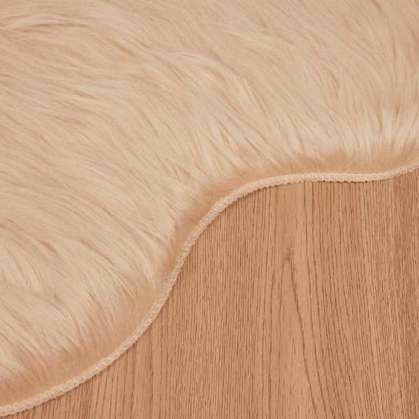 Fuskfäll matta TAFALLA Beige 50 x 80 cm Polyester