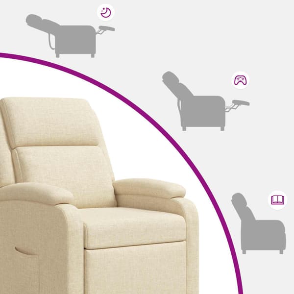 Recliner Gräddvit Tyg