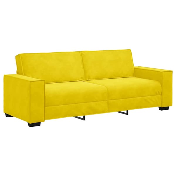 3-sitssoffa gul 220x78x84 cm sammet