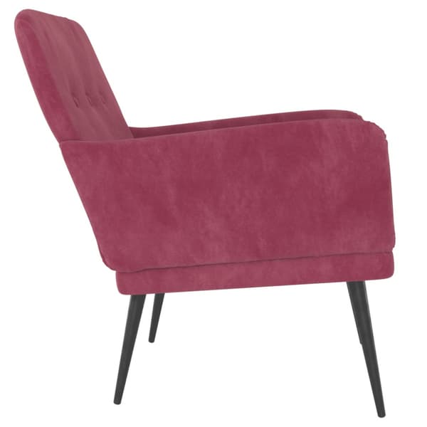 Fåtölj vinröd 62x79x79 cm sammet
