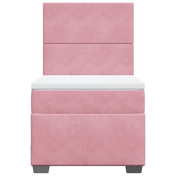 Ramsäng med madrass rosa 100x200 cm sammet